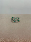 Anillo de esmeralda diseño ramificado