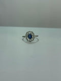 Anillo de zafiro diseño rústico
