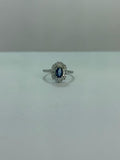 Anillo de zafiro diseño Halo