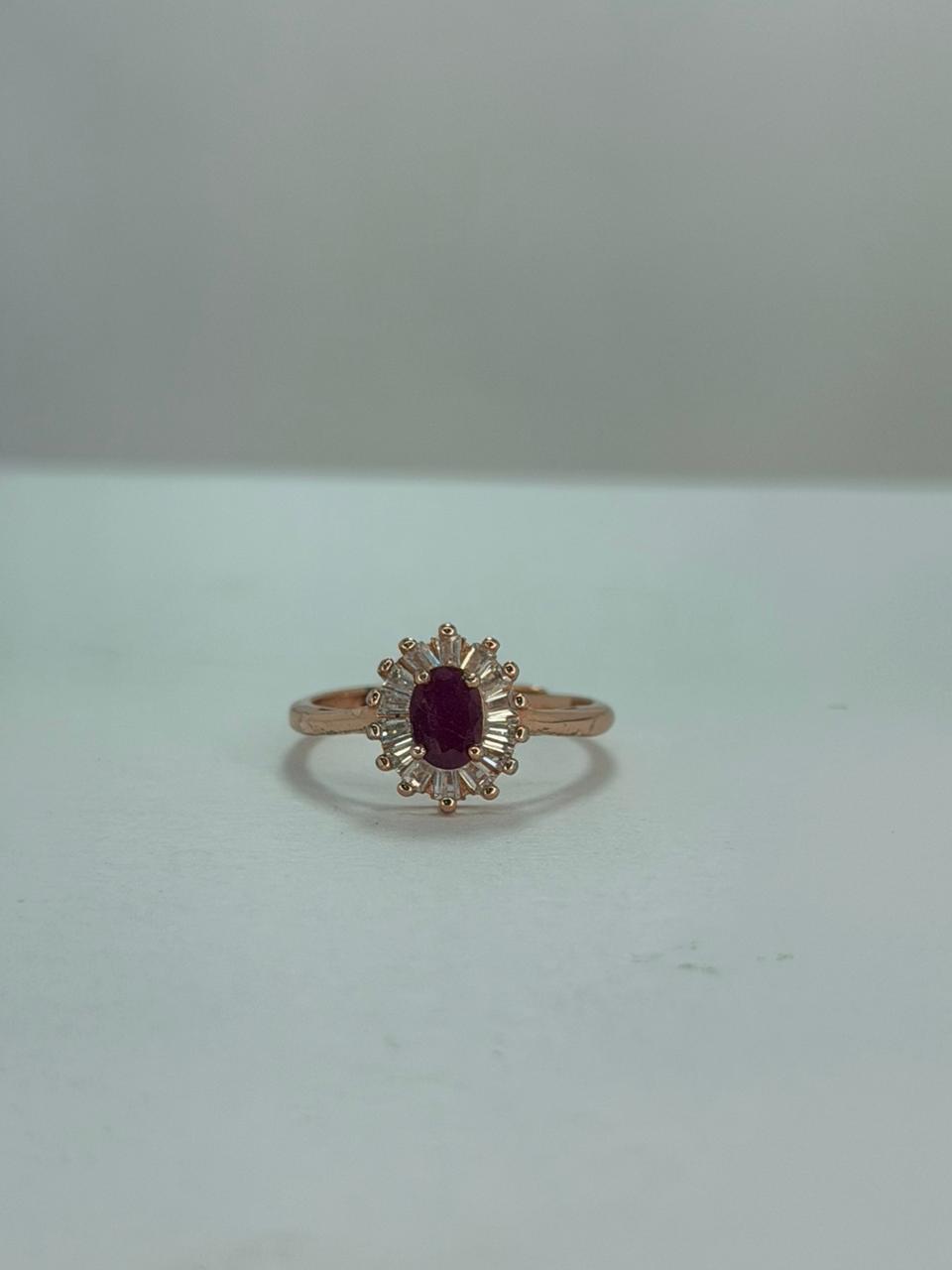 Anillo de Rubí diseño corte oval