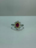 Anillo de Rubí diseño corte redondo