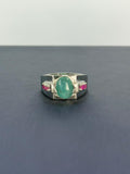Anillo de Esmeralda con rubí