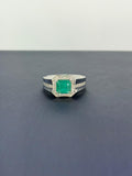 Anillo de Esmeralda Corte Cuadrado