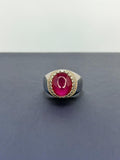 Anillo de Rubí Corte Cabujón