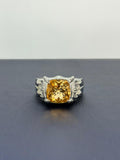Anillo de citrino corte brillante cuadrado