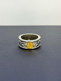Anillo de citrino corte oval