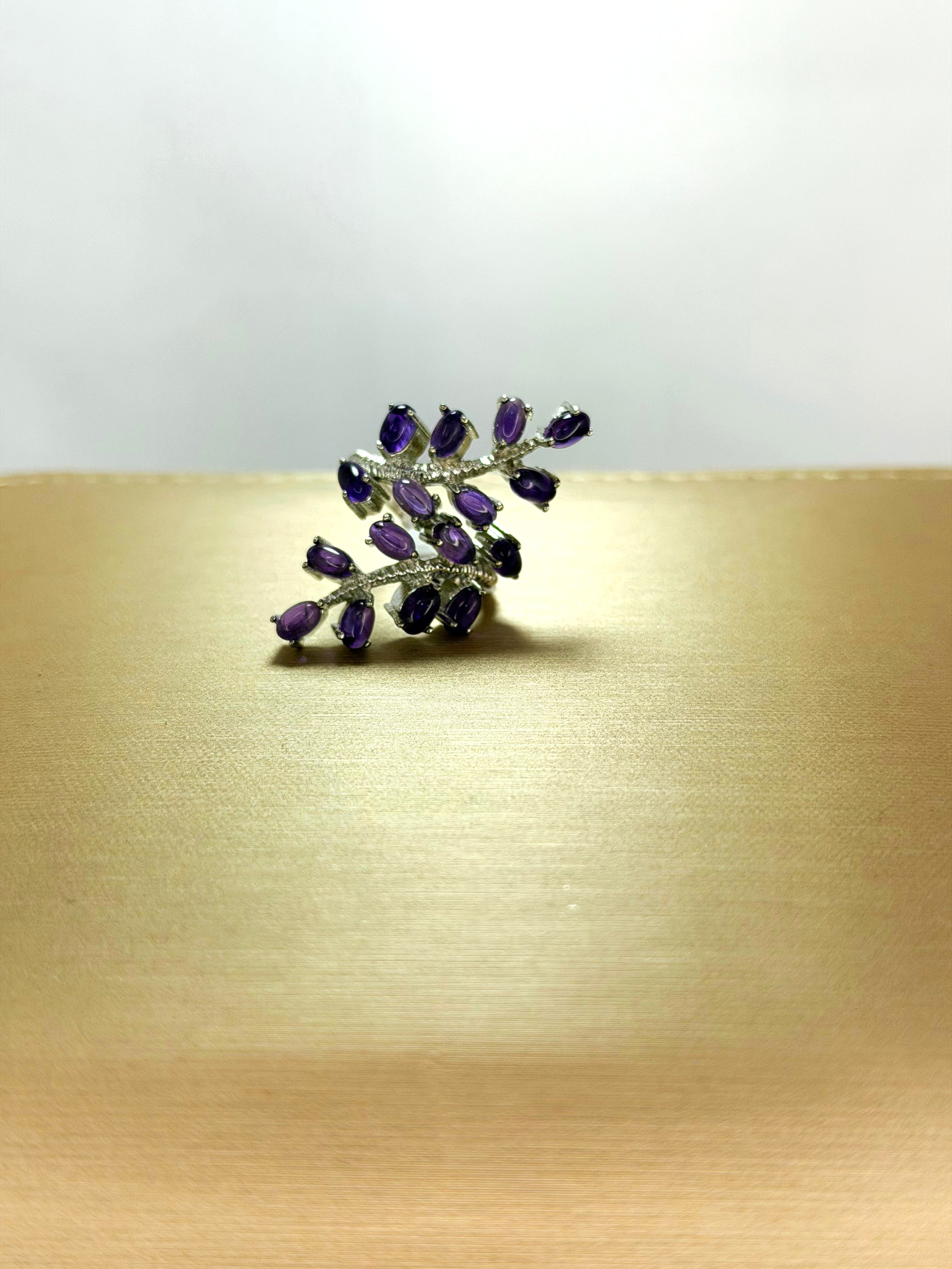Anillo de Amatista diseño racimo