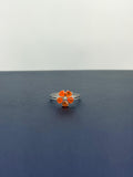 Anillo de Ópalo de fuego diseño flor