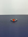 Anillo de Ópalo de fuego diseño gota ancho