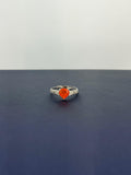 Anillo de Ópalo de fuego diseño gota ancho