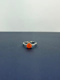 Anillo de Ópalo de fuego solitario diseño corazón