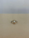 Anillo Aguamarina diseño corona corte lagrima