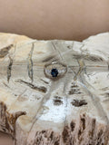 Anillo de topacio london blue corte oval